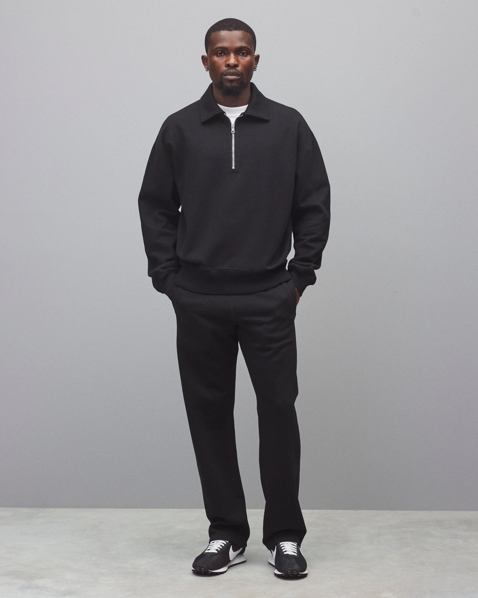 Brushed Fleece Relaxed Half Zip Sweatshirt - Image 3