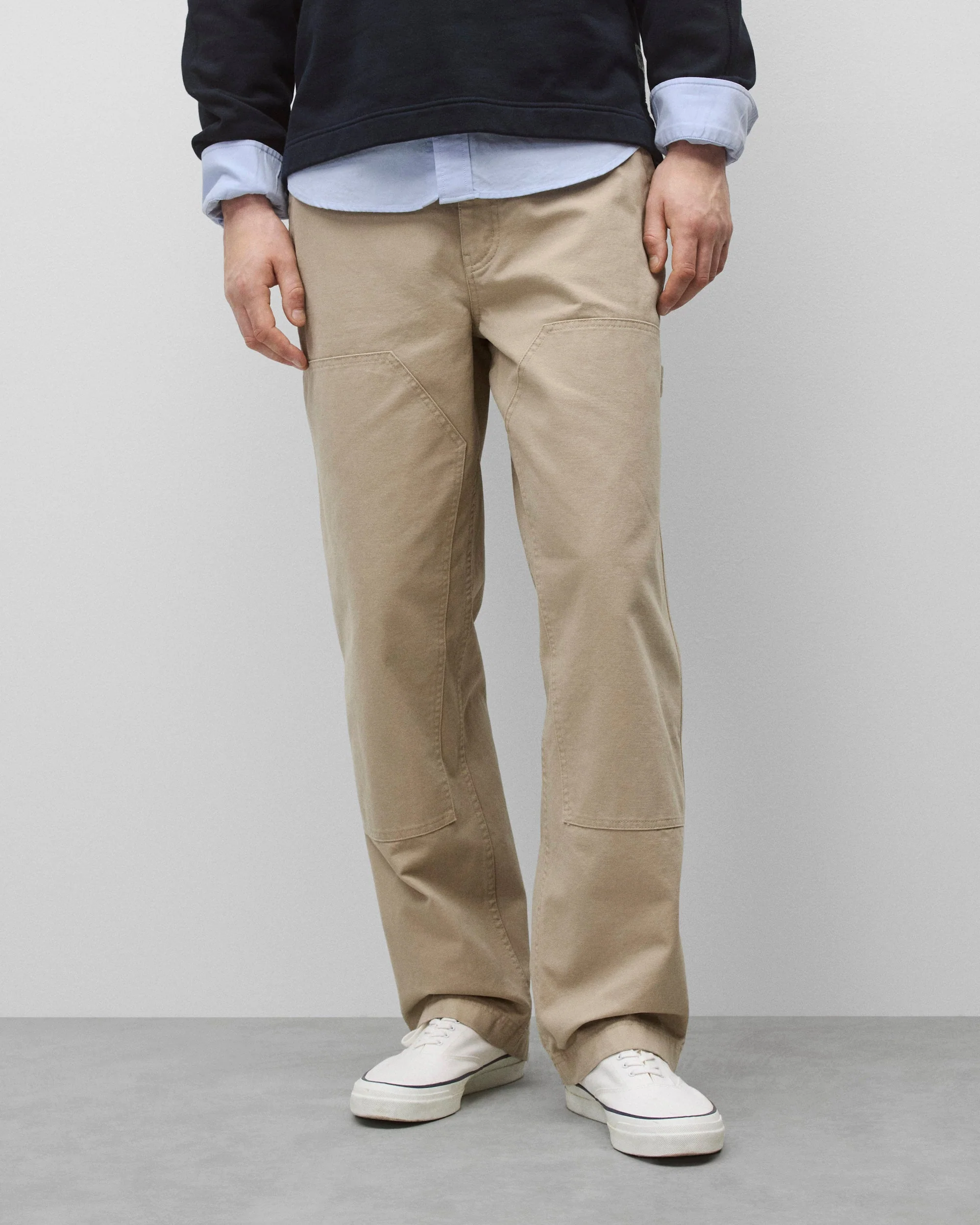 Cotton Canvas Relaxed Double Knee Pant - Image 3