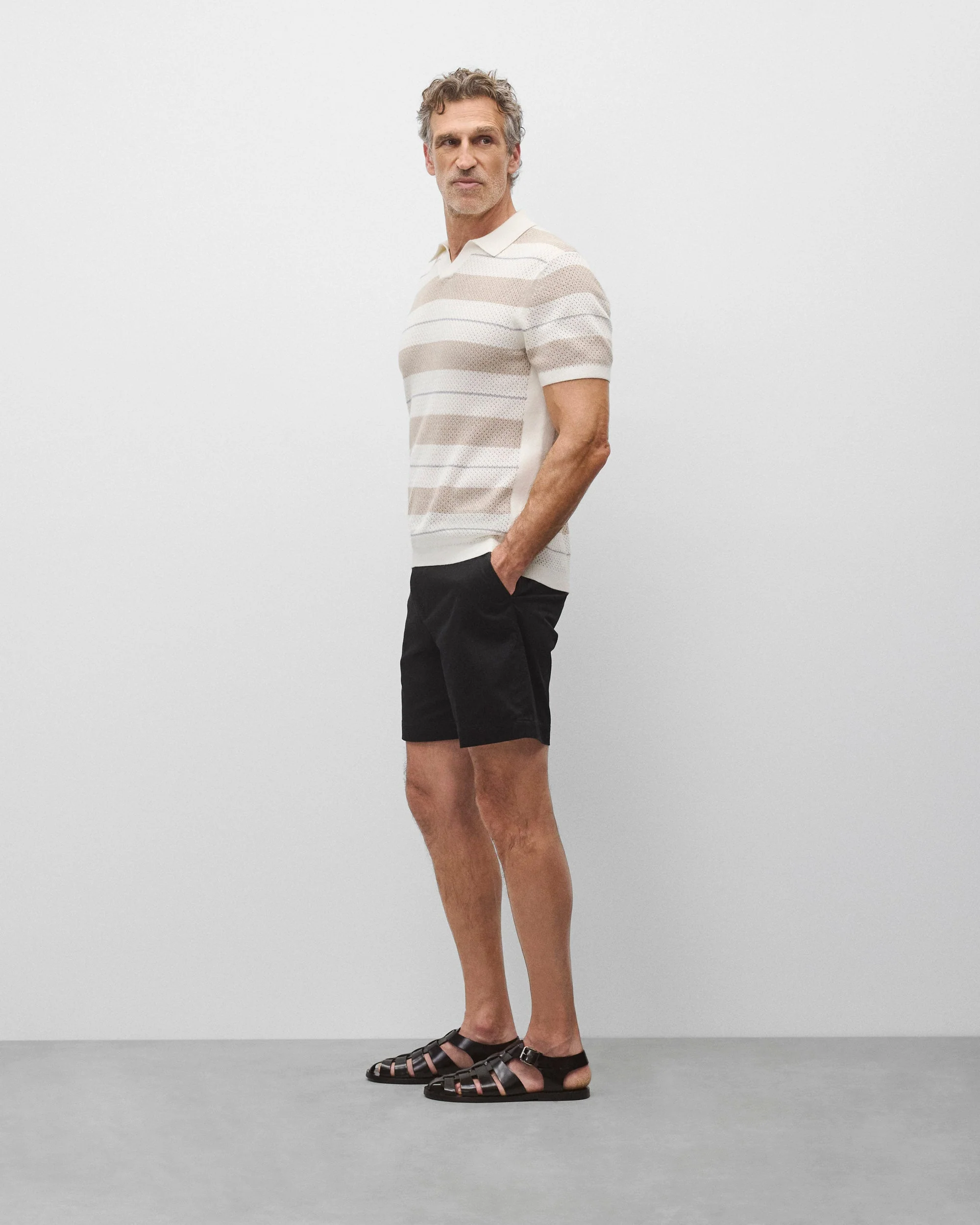 Cotton Linen Stripe Victor Polo - Image 4