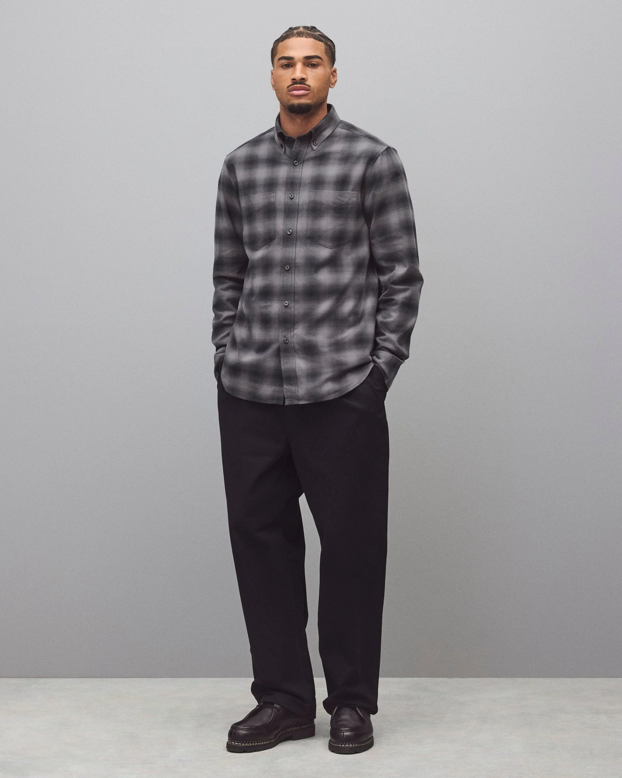 Cotton Plaid Site Standard Shirt - Image 3