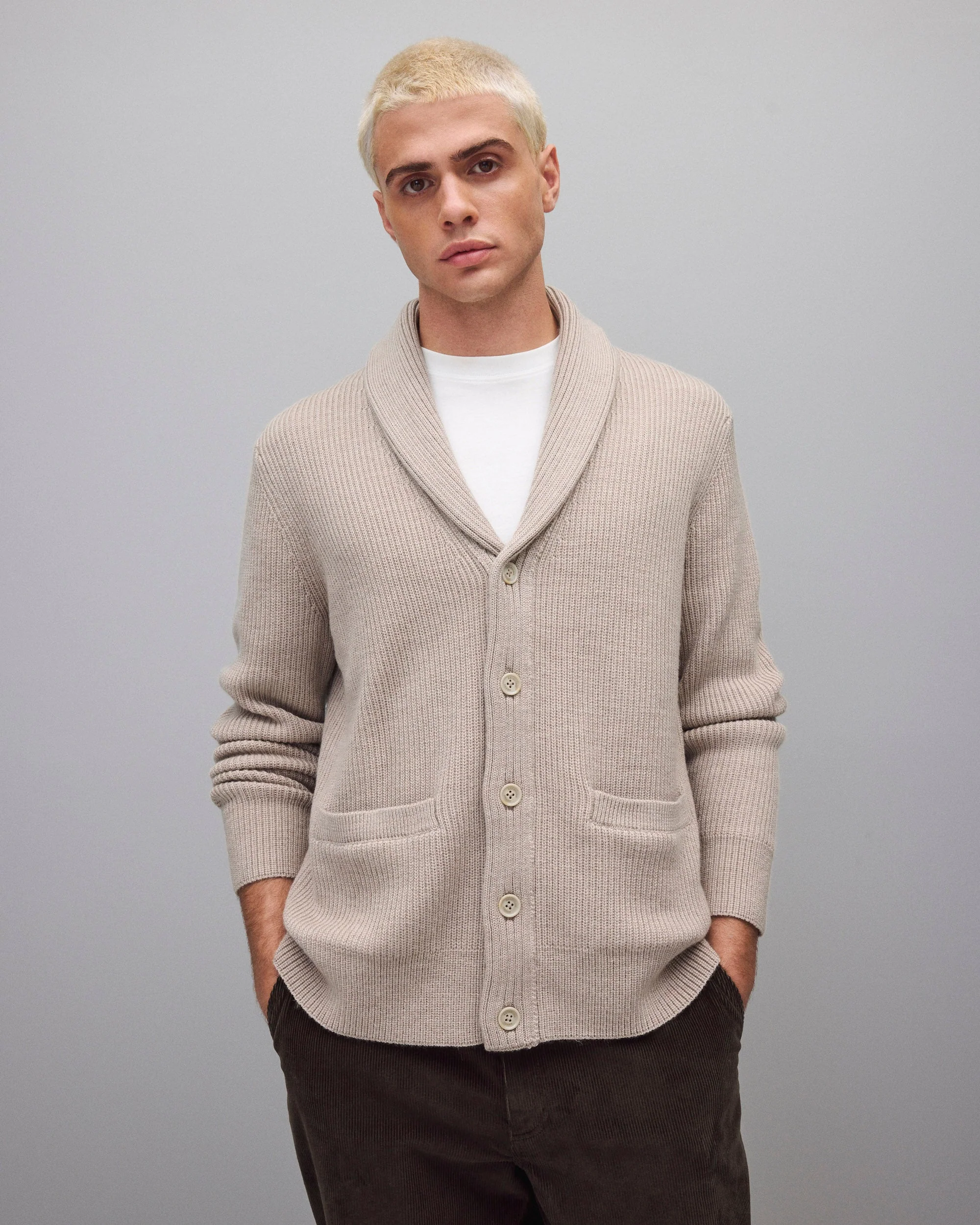 Merino Rib Vinnie Shawl Cardigan - Image 2