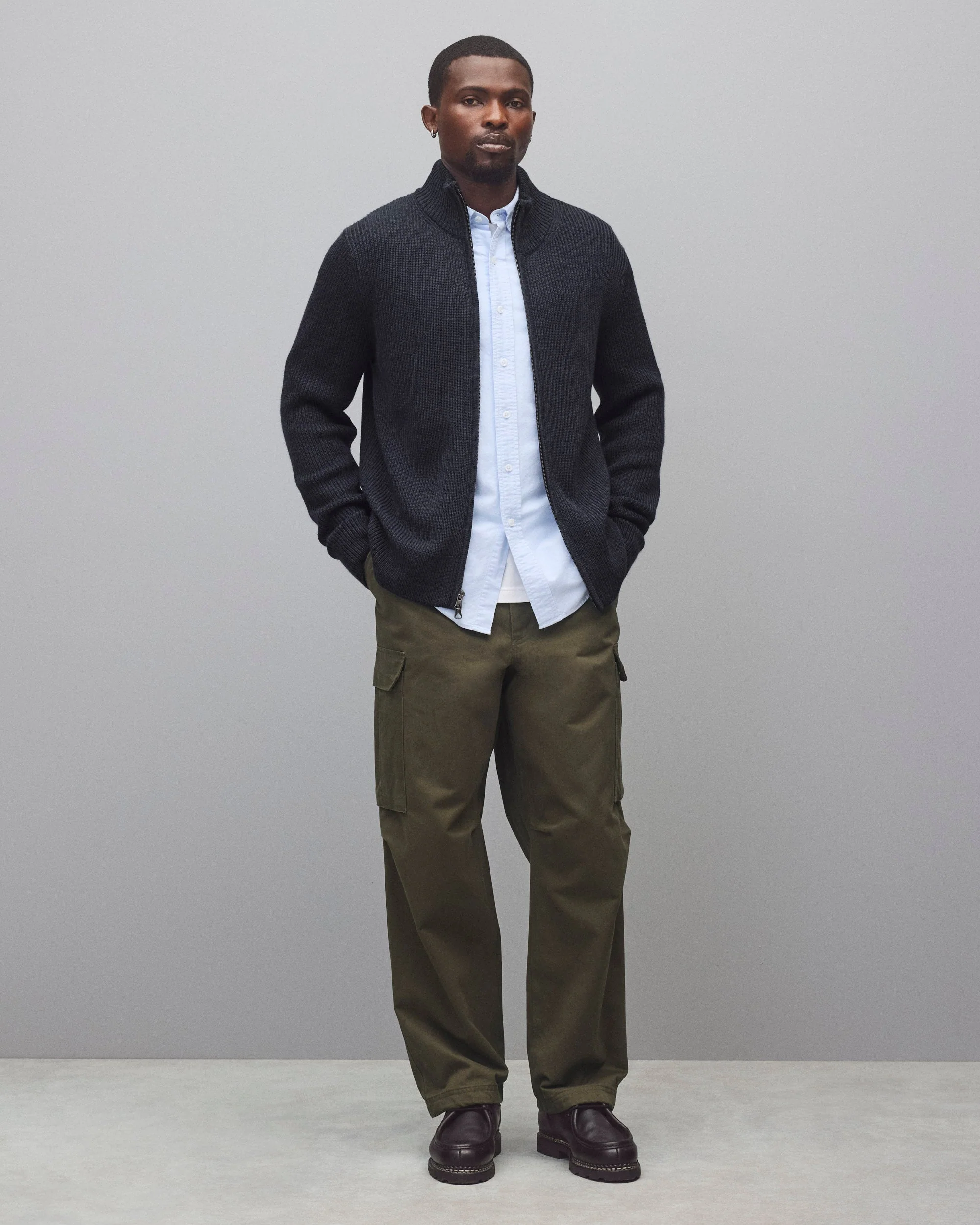 Merino Rib Vinnie Track Jacket - Image 3