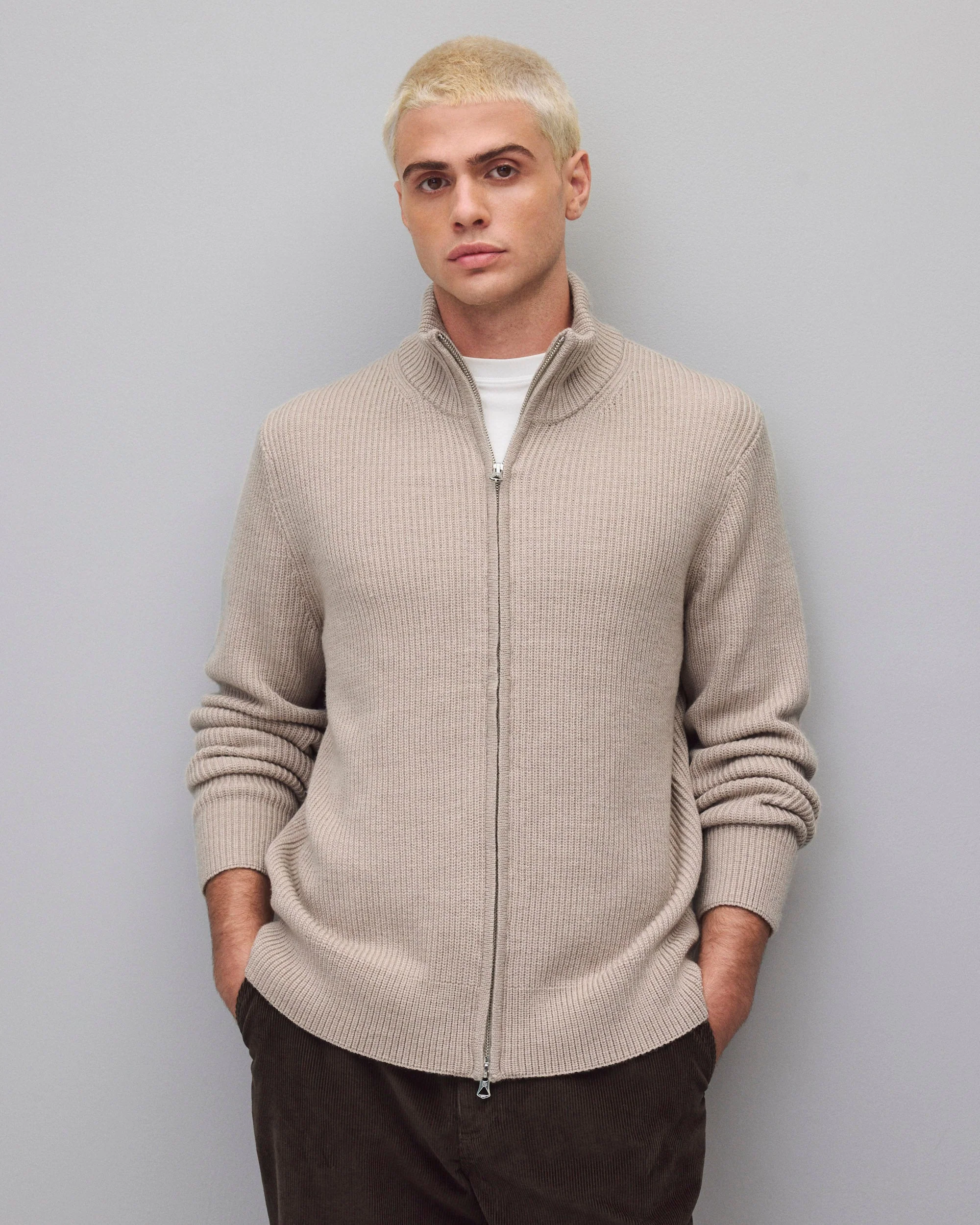 Merino Rib Vinnie Track Jacket - Image 2